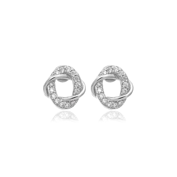 閃耀滿鑽扭結 耳針/無耳洞黏貼式耳環