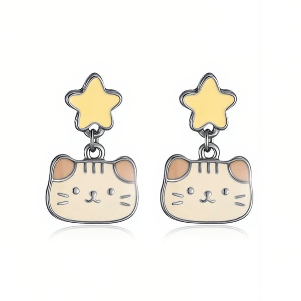 星願躲貓貓 耳針/無耳洞黏貼式耳環