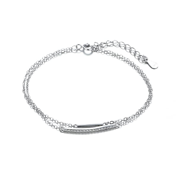 雙鏈光澤手鍊[純銀]