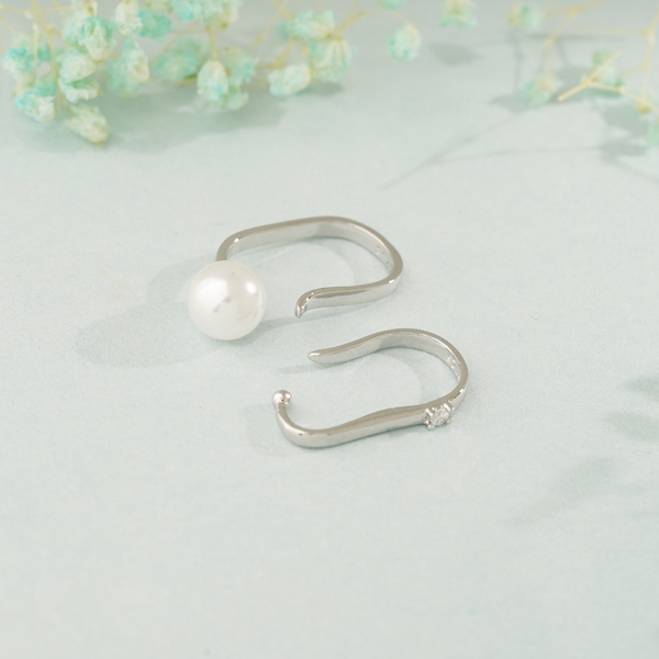 氣質珍珠鋯石耳骨夾(單支)