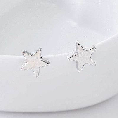 簡約小巧五角星 無耳洞黏貼式耳環