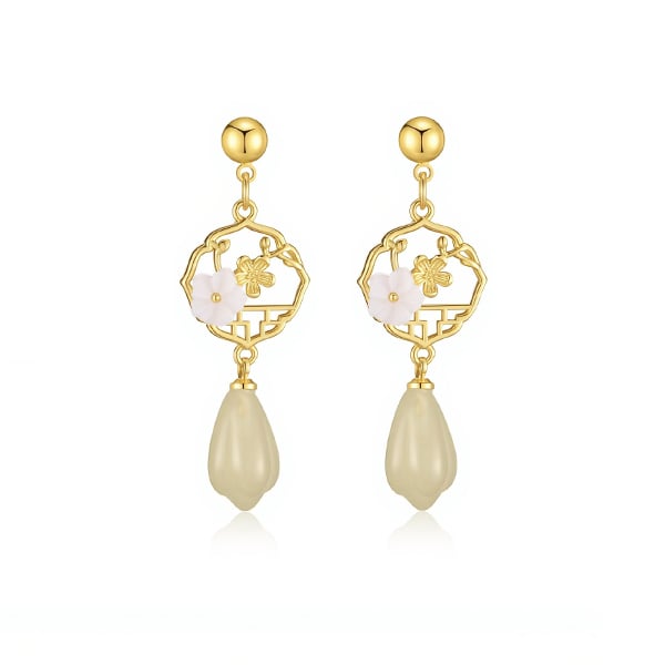 春櫻水漾耳環 耳針/無耳洞黏貼式耳環