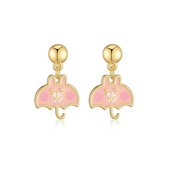 卡娜赫拉的小動物 兔兔小傘 無耳洞黏貼式耳環