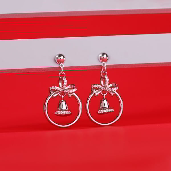 聖誕浪漫銀鈴耳語  耳針/無耳洞黏貼式耳環