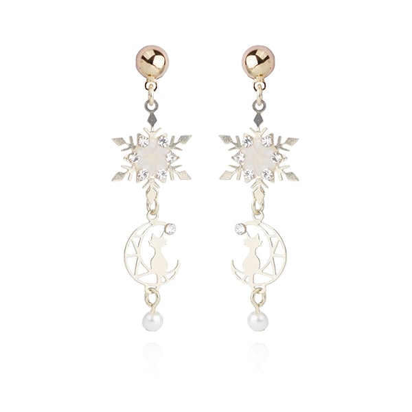 星月貓影 耳針/無耳洞黏貼式耳環