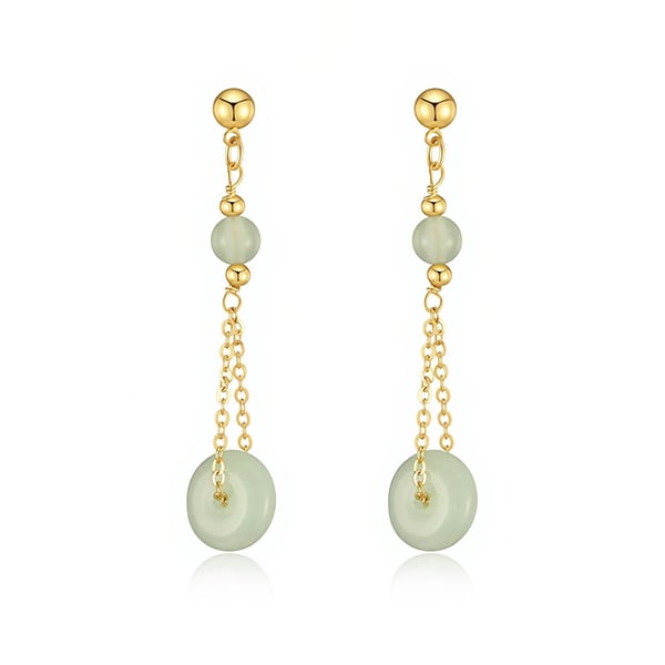 古韻平安垂墜款 耳針/無耳洞黏貼式耳環