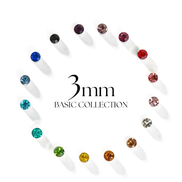 迷你精巧經典圓鑽 無耳洞黏貼式耳環 (3mm)