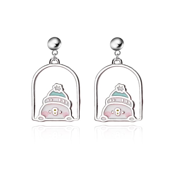 卡娜赫拉的小動物 聖誕P助小屋 無耳洞黏貼式耳環