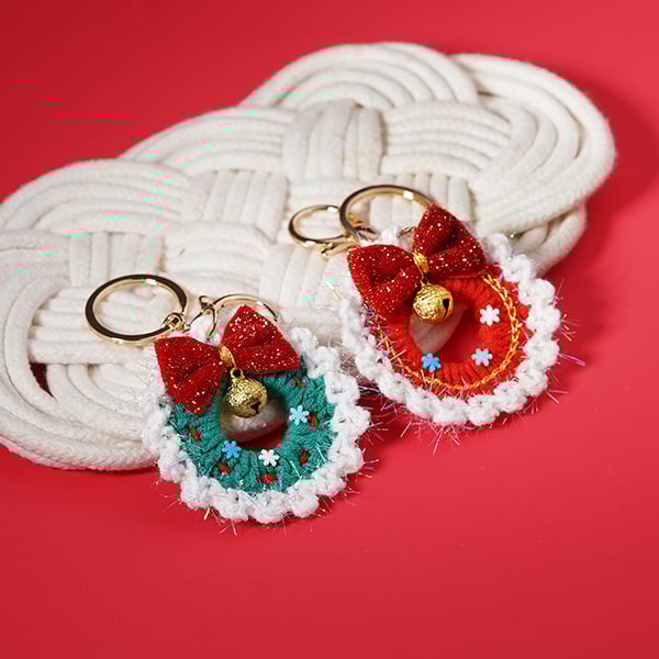 聖誕經典紅綠花圈吊飾