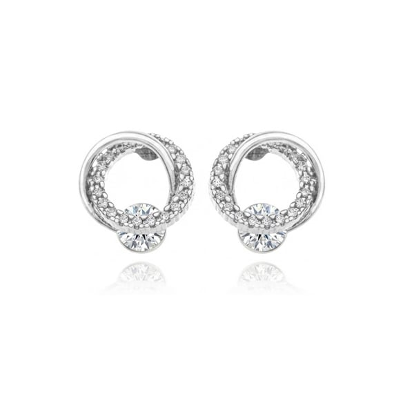 璀璨光圈滿鑽幾何 耳針/無耳洞黏貼式耳環