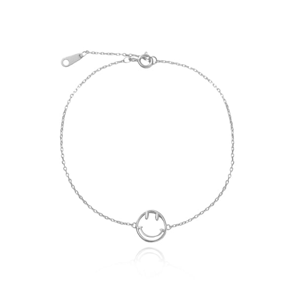 極簡笑臉手鍊[純銀]