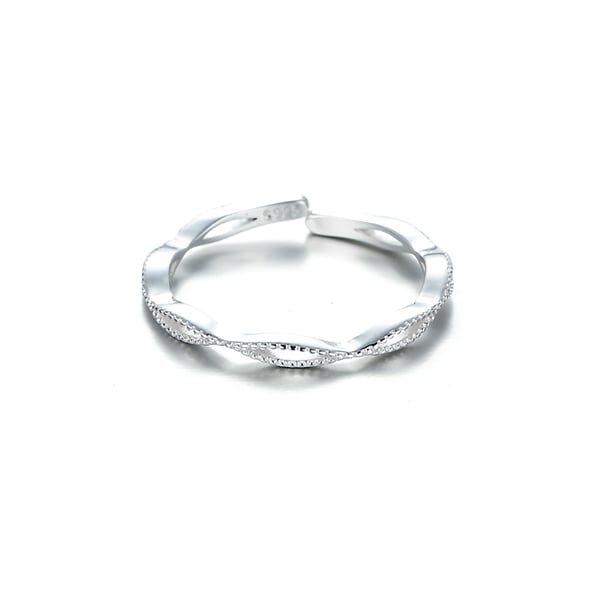 纏繞編織開口戒指[純銀]