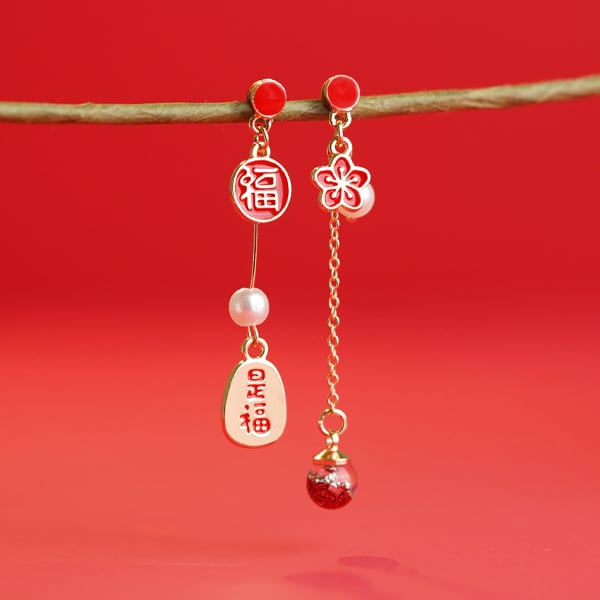 多吃是福新年 耳針/無耳洞黏貼式耳環